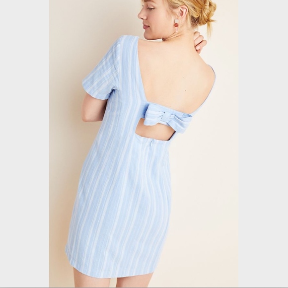Anthropologie Cape May Mini Dress back bow-tie - Picture 2 of 6